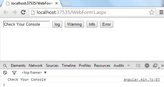 logging using angularjs