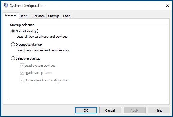 msconfig