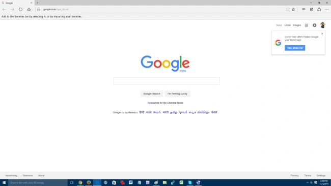 home page