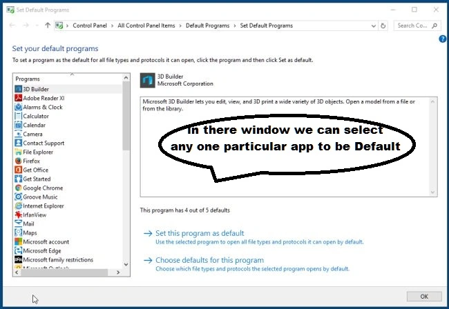 Set Defalut Program