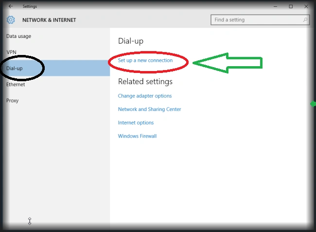 dial up setup