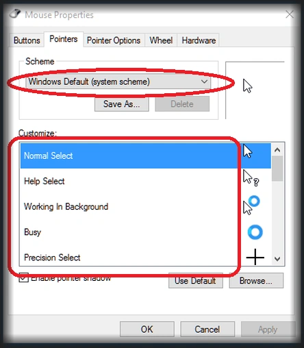 mouse pointer