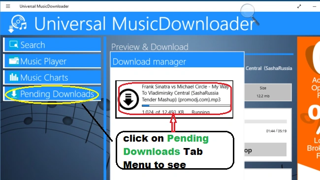 Pending Download list