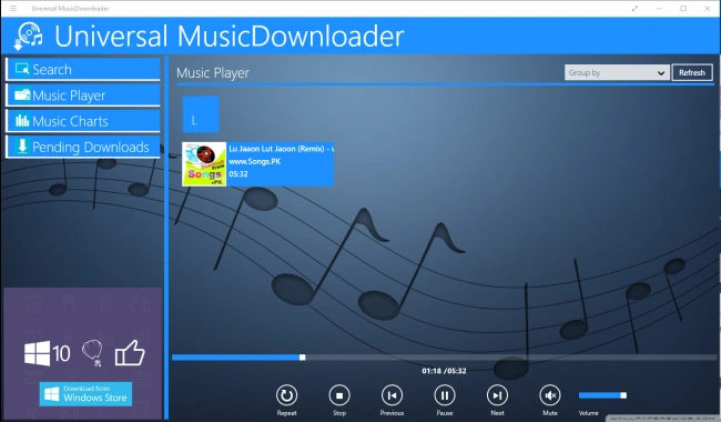 Playing track info