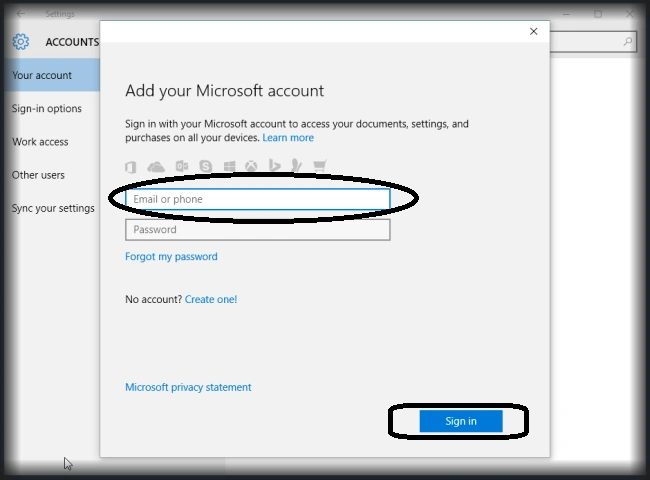 microsoft account