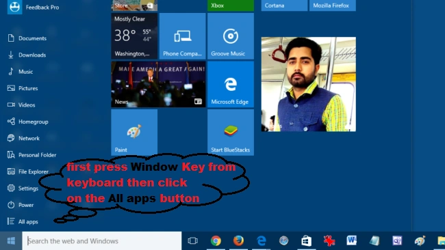 start menu