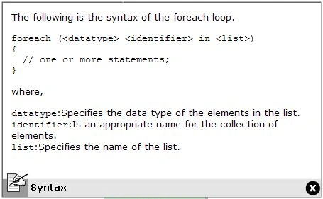 ForEach Syntax