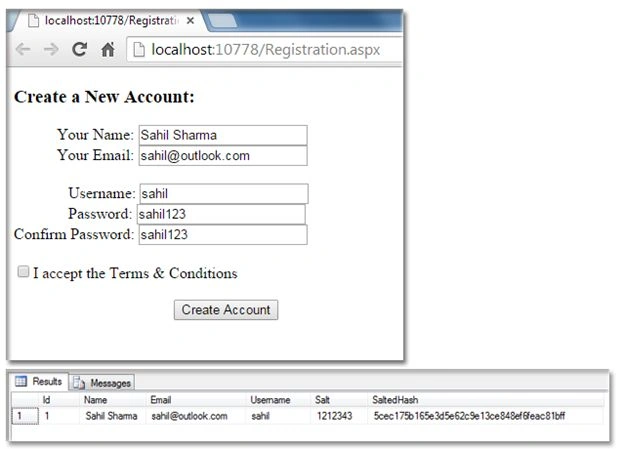 create new account