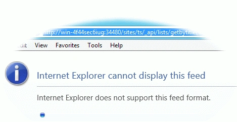 display feed in IE