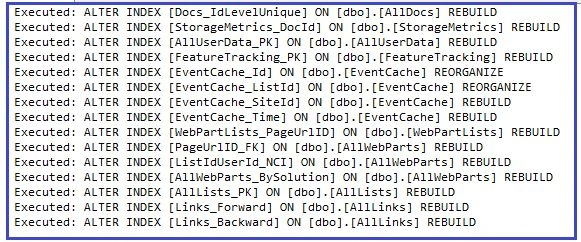 Index Reorganize and Rebuild