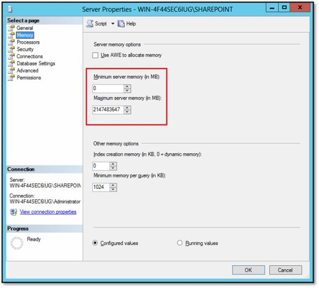 SQL Server Memory Settings