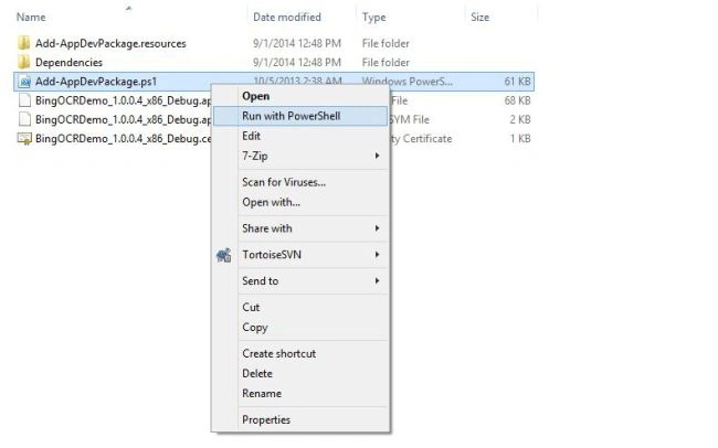 run with powershell