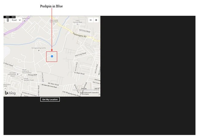 Current location along with the Pushpin