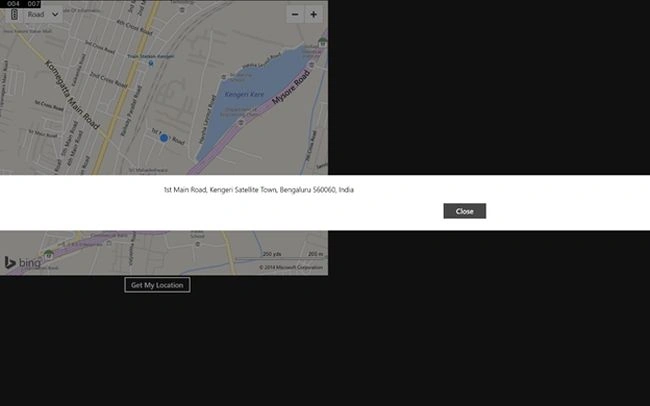 Output screen with message dialog box