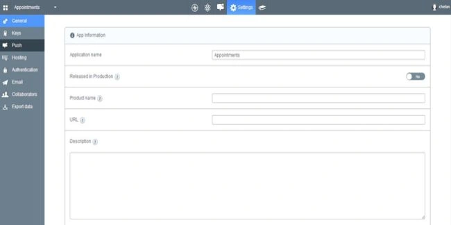 Settings tab