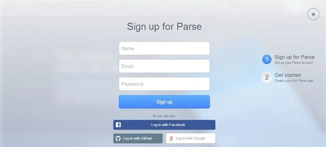 Sign Up to use Parse