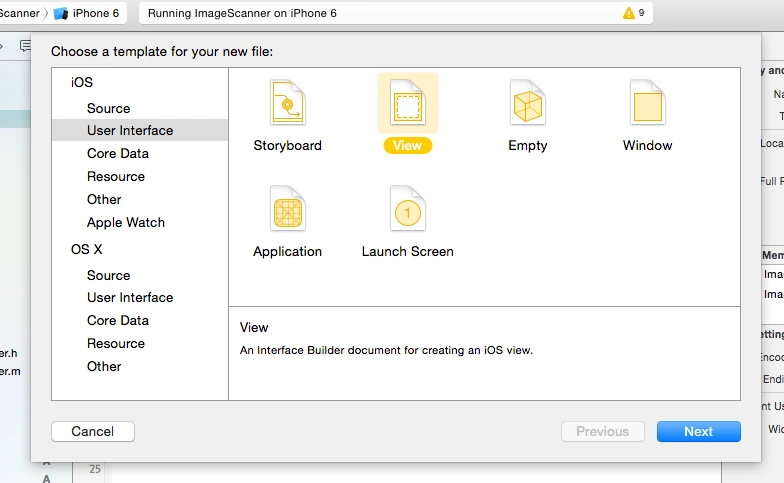 user interface view