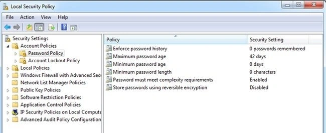 Account policies