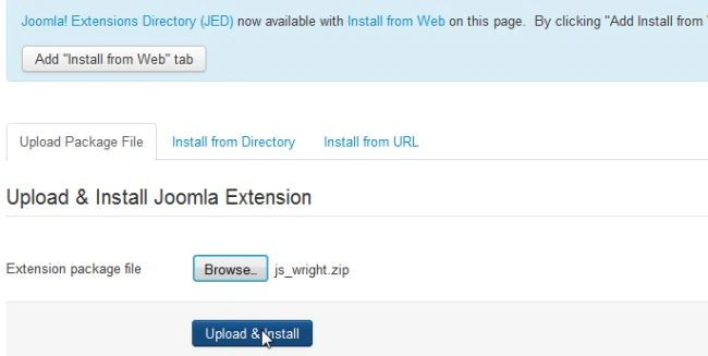 upload and install