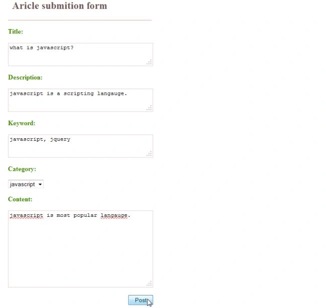 submission form