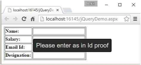 enter details
