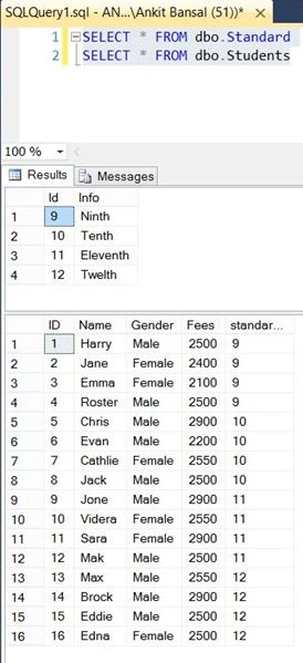query output