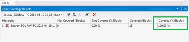 code coverage window