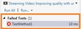 Failed test