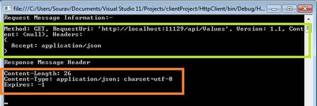 Http client response message