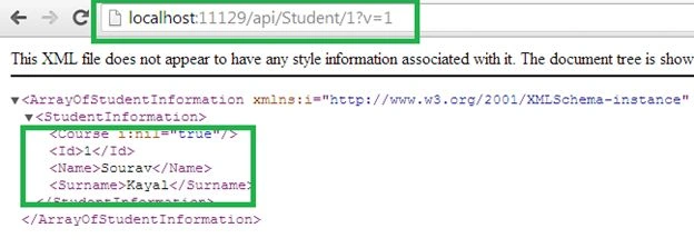 version 1 of student information service