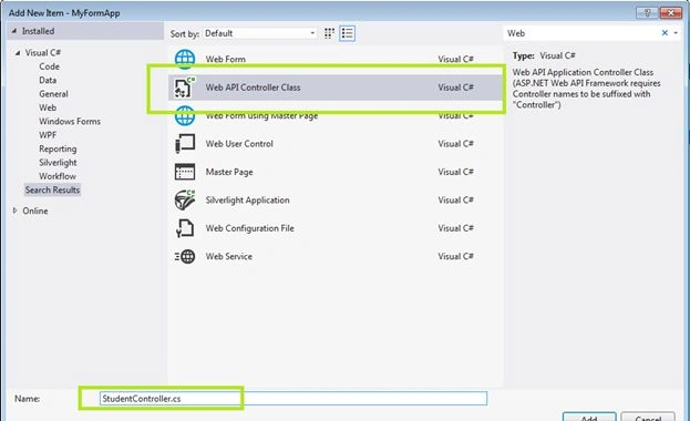Implement Web API