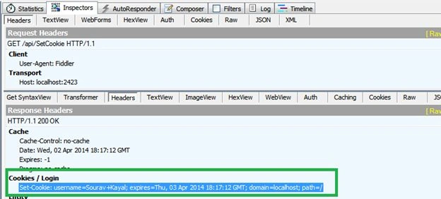 Send cookie through HTTP response