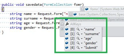 FormCollection class