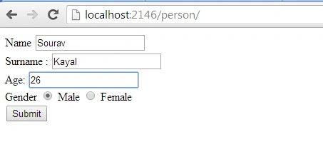 view to create HTML form element