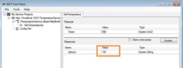 WCF Service Returning Value