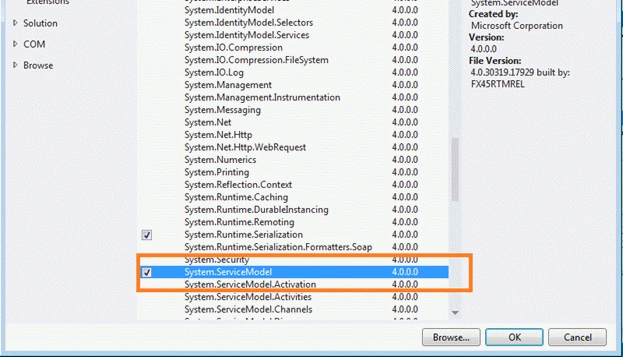 wcf System.ServiceModel reference