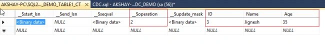 demo table1 ct