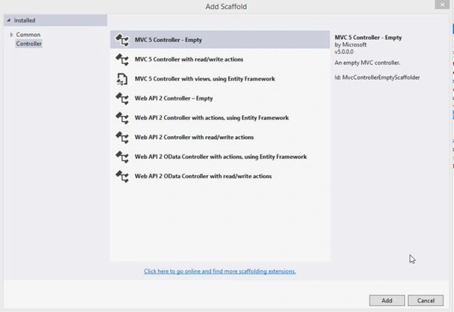 AddEmptyMVCController
