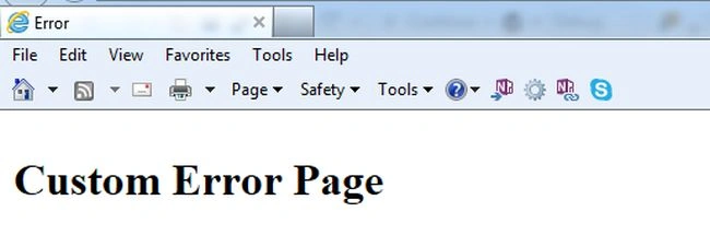 custom error page