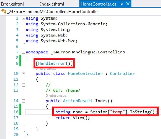 handleError