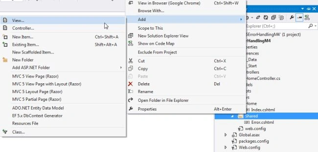 add view in shared folder