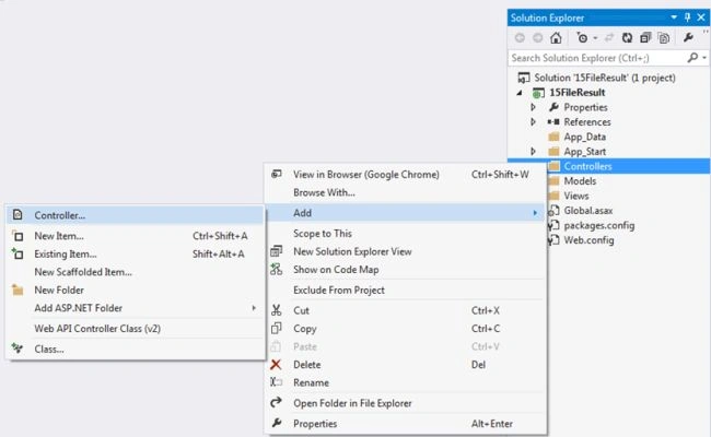 Adding New Controller in MVC