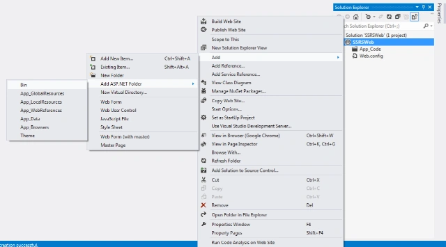 Add ASP.NET Folder