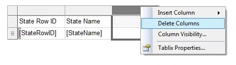 delete the column