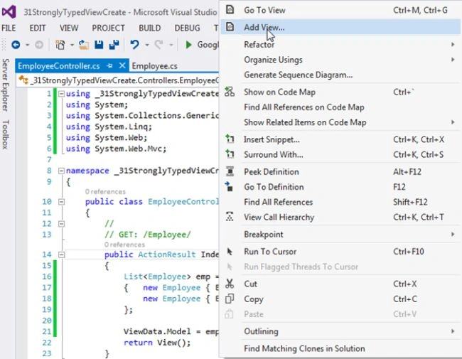 cs code of employee controller