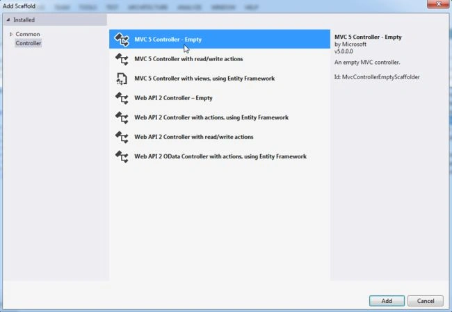 mvc5 controller