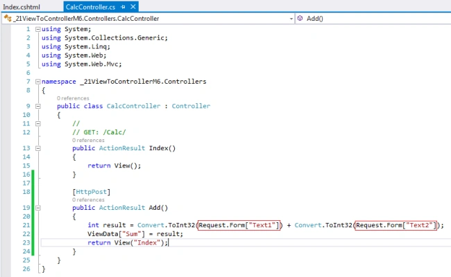 Controller code