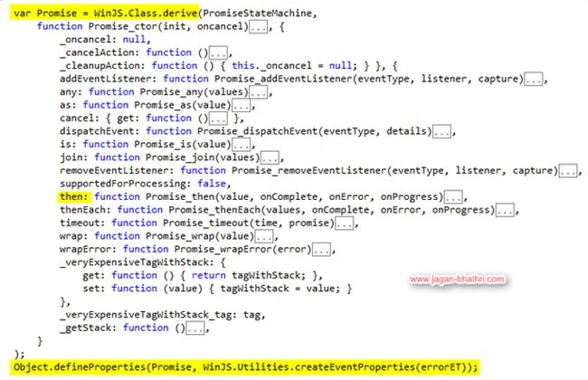 Promise in WinJS
