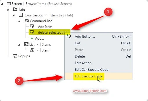 add code to delete