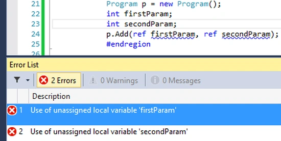 Use of unassigned local variable